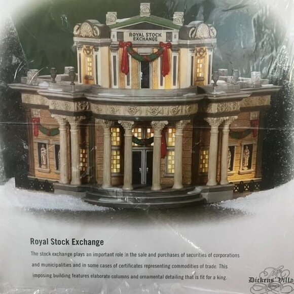 Department 56 New Dicken's Village Royal Stock Exchange Lighted Building - Picture 2 of 4